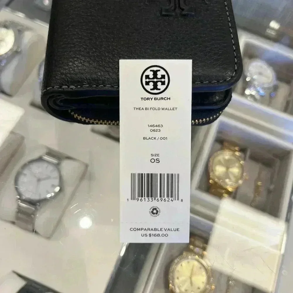 Tory Burch 146463 Thea Bifold Leather Wallet in Black ** GIFT PACKING** - Picture 12 of 13